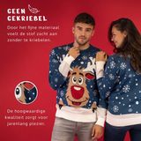 JAP - Rudolf het Rendier - Kersttrui - Donker Blauw - 100% Gerecycled