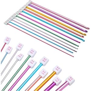 11-Delige Tunische Haaknaalden Set - Haaknaald Crochet Set Kit - Knitting Haken - 27 CM - Aluminium
