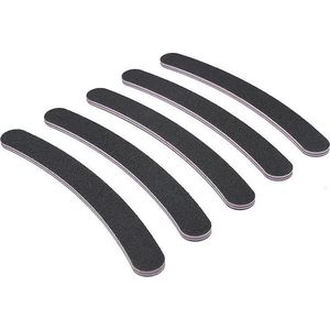 Set van 5 Stuks Boemerang Nagel Vijlen / #100/180 / Nagelverzorging Vijl Nail / Zwart