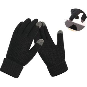 SVH Company – Gebreide Warme Handschoenen met Touchscreen Vingertoppen – Touch Tips Winter Gloves  - Winterhandschoenen - Dames – Zwart