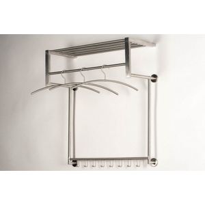 RVS - Wandkapstok - Inclusief Hoedenplank - Strak Design
