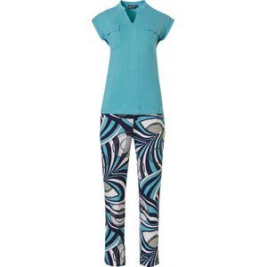 Pastunette Deluxe - Pyjamaset - Blauw Turquoise Geel - Viscose