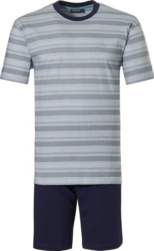 Pastunette - 33211-604 - Heren Shortama - Donker Blauw - 100% Katoen