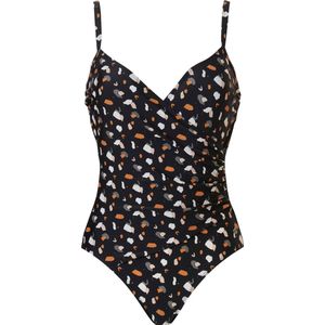 Pastunette Beach - Badpak - Zwart - Gevlekte Print - 80% Polyamide, 20% Elastaan