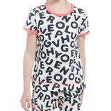 Rebelle - Katoenen Shortama - Wit - Met Letter Print