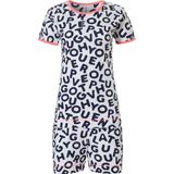 Rebelle - Katoenen Shortama - Wit - Met Letter Print