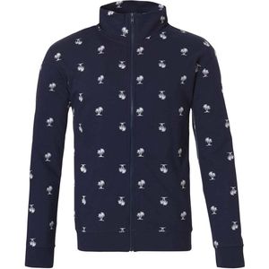 Pastunette - Heren Vest - Donkerblauw - Palmbomen Patroon