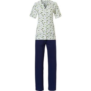 Pastunette - Lemon Leaves - Dames Pyjamaset - Wit/Groen/Blauw - 100% Katoen