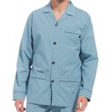 Robson - Gentleman - Pyjama - Blauw - 100% Katoen - Ruitjespatroon