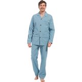 Robson - Gentleman - Pyjama - Blauw - 100% Katoen - Ruitjespatroon