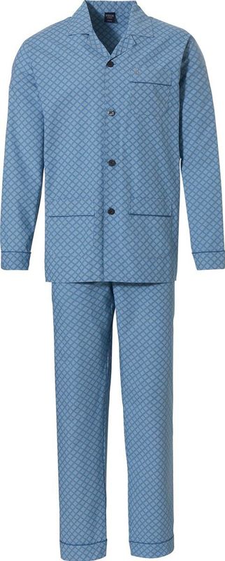 Robson - Gentleman - Pyjama - Blauw - 100% Katoen - Ruitjespatroon
