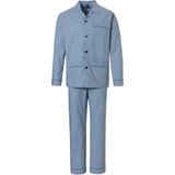 Robson - 507 - Heren Pyjama - Blauw - Katoen - Knoopsluiting