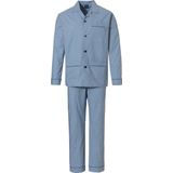 Robson - 507 - Heren Pyjama - Blauw - Katoen - Knoopsluiting