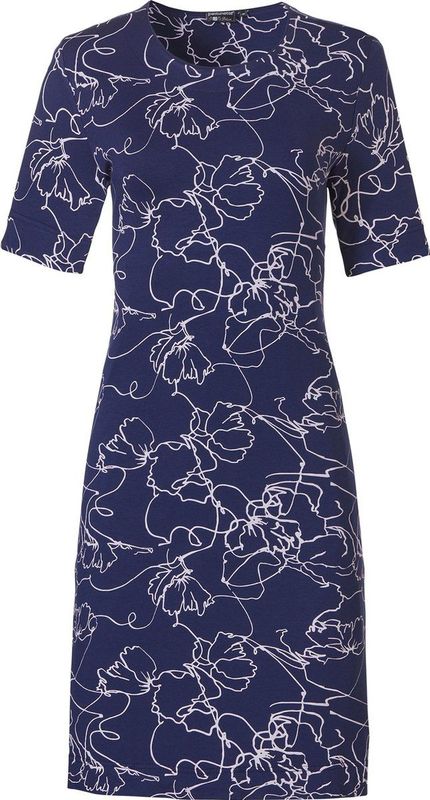 Pastunette Deluxe - Flower Lines - Nachthemd - Blauw/Roze - Viscose