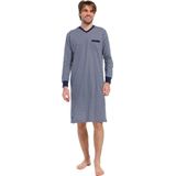 Pastunette - Victor - Nachthemd - Wit - Donkerblauwe Print - 100% Katoen