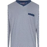 Pastunette - Victor - Nachthemd - Wit - Donkerblauwe Print - 100% Katoen