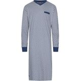 Pastunette - Victor - Nachthemd - Wit - Donkerblauwe Print - 100% Katoen