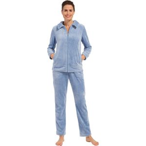 Pastunette Fleece Huispak met Ritssluiting Lichtblauw