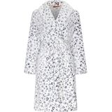 Rebelle - Badjas - Wit/Grijs - Fleece - Panter Print