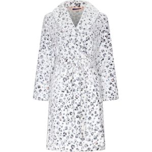 Rebelle - Badjas - Wit/Grijs - Fleece - Panter Print