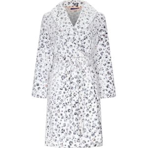 Rebelle - Badjas - Panterprint - Wit/Grijs - 100% Polyester