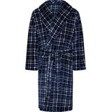 Geruite Heren Badjas - Blauw - Fleece