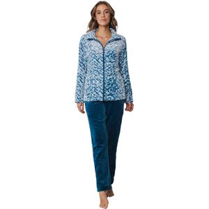 Rebelle Huispak Dames Fleece - Turquoise - Warm Vrouwen pyjama pak - 44