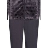 Pastunette fleece huispak met ritssluiting donkergrijs/wit