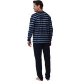 Pastunette - Heren Pyjama - Blauw - Katoen - Lange Mouwen - V-hals