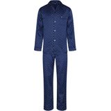 Robson - Satijnen Pyjama - Blauw - Knoopsluiting - Lange Mouwen