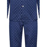 Robson - Satijnen Pyjama - Blauw - Knoopsluiting - Lange Mouwen