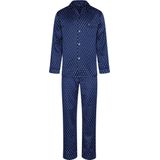 Robson - Satijnen Pyjama - Blauw - Knoopsluiting - Lange Mouwen