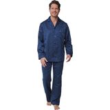 Robson - Satijnen Pyjama - Blauw - Knoopsluiting - Lange Mouwen