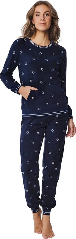 Rebelle - Warme Fleece Pyjama - Donkerblauw - Dames