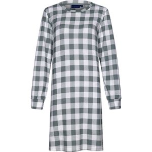 Pastunette - Checkered Blocks - Lounge-Nachthemd - Sneeuwwit-Saliegroen - Fleece