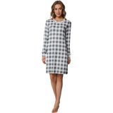 Pastunette - Groen geblokt - Nachthemd - Lange Mouwen - Ronde Hals