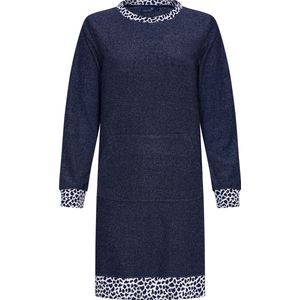 Rebelle - Nachthemd - Nachtblauw - Badstof - Lange Mouwen - Ronde Hals