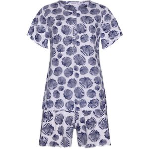 Pastunette Shortama Sea Breeze - Wit/Blauw - Bio Katoen - Maat 48