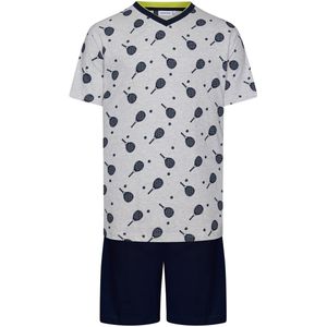 Pastunette - Padel - Shortama - Grijs - Donkerblauw - Katoen/Polyester