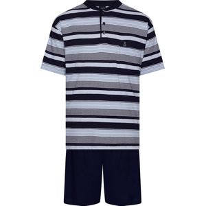 Robson - Classic Stripes - Heren Shortama - Donkerblauw - Katoen