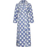 Pastunette - Blue Fog - Badjas - Blauw/Wit - Fleece - Lang