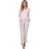 Pastunette - Pink Checks - Pyjama/Huispak - Roze - Flannel/Fleece