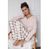 Pastunette - Pink Checks - Pyjama/Huispak - Roze - Flannel/Fleece