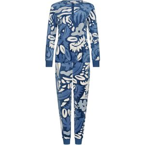 Pastunette - Blue Bloom - Pyjama/Huispak - Velours - Blauw - Maat 36