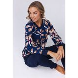 Pastunette Premium - Pyjama - Donkerblauw - Midnight Bloom - Katoen - Interlock