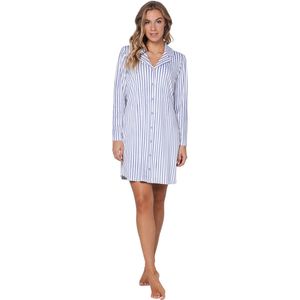 Pastunette - Blue Fog - Nachthemd - Doorknoop - Flanel Fleece