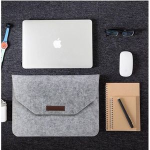 Macbook 11-13 inch laptop Flip Case van Wolvilt - Universeel laptoptas Grijs