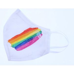 Mondkapje wasbaar - Wit Regenboog