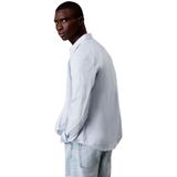 CALVIN KLEIN Effen Stretch Slim Fit Shirt - Blauw - Katoen