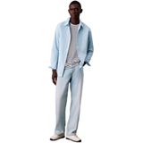 CALVIN KLEIN Effen Stretch Slim Fit Shirt - Blauw - Katoen